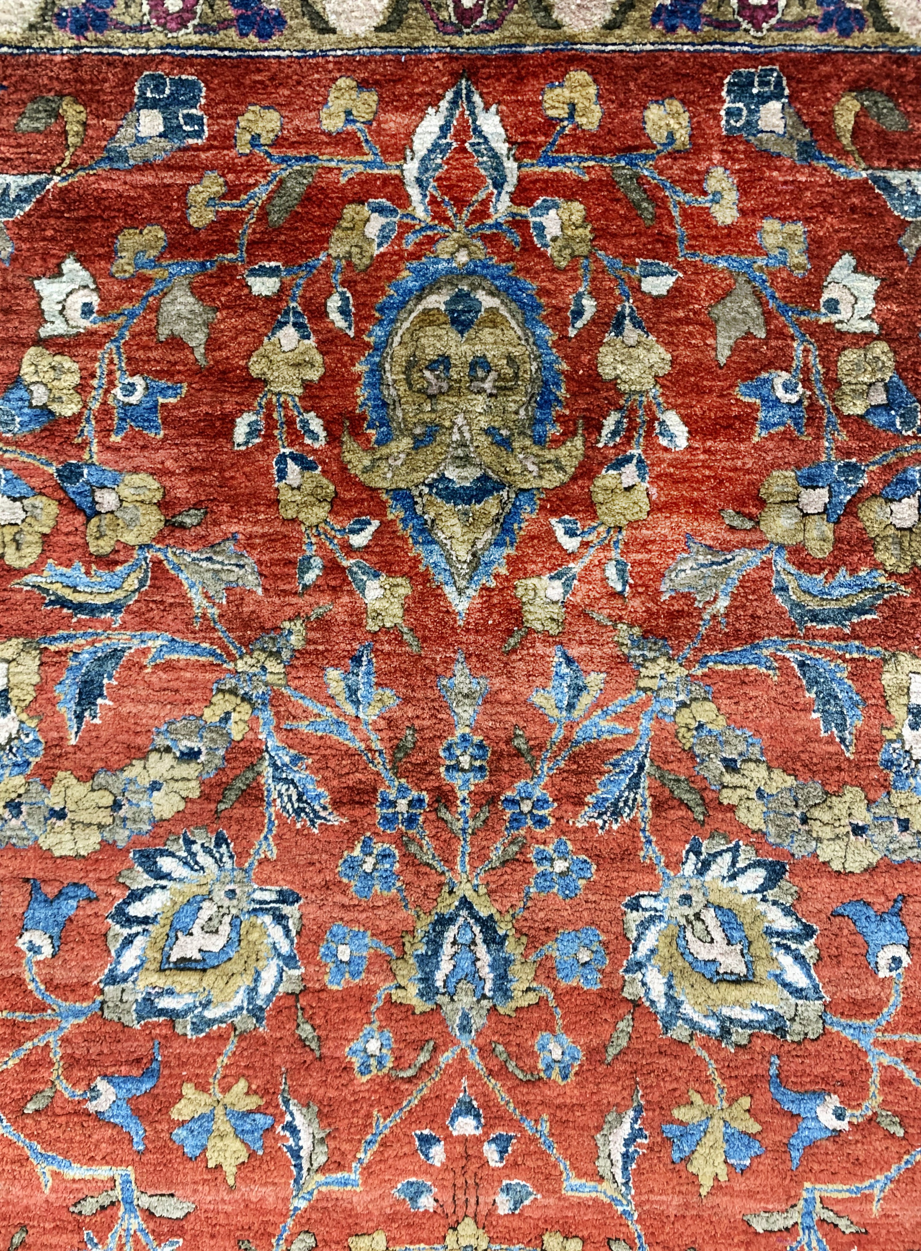 Detail f: Antiker Seiden Keschan, Persien, um 1900, reine Naturseide, ca. 198 x 125 cm, ca. 1,0 Mio. Kn/qm, gereinigt, EHZ: 1-2