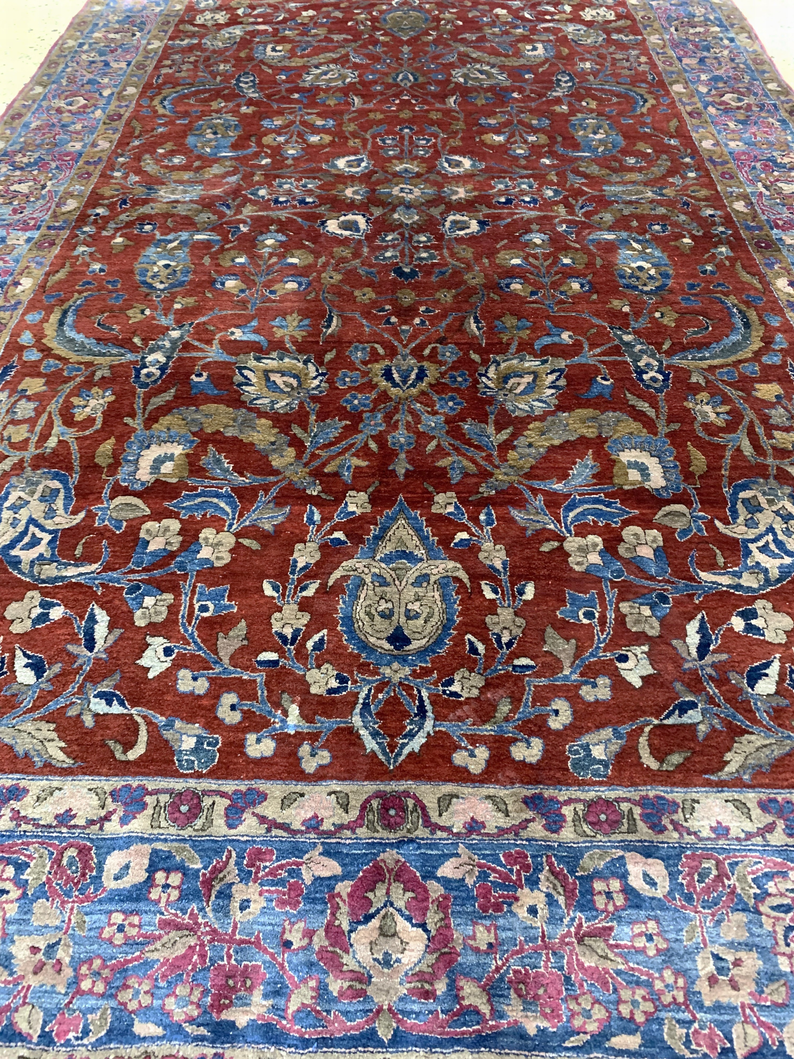 Detail g: Antiker Seiden Keschan, Persien, um 1900, reine Naturseide, ca. 198 x 125 cm, ca. 1,0 Mio. Kn/qm, gereinigt, EHZ: 1-2