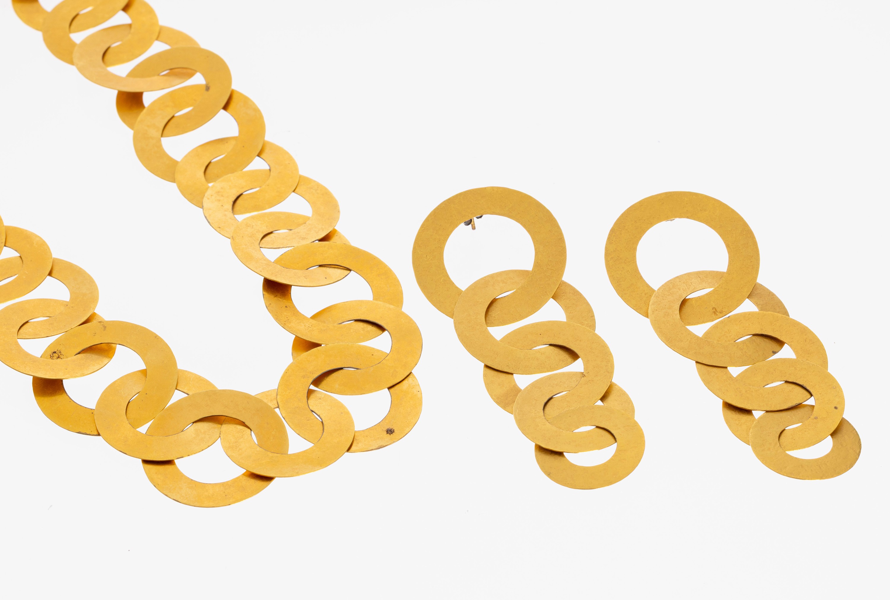 Image 27006197 - Design Schmuckset, 925er Silber verg., mattiert, ineinander verschlungene Kreise, best. ...