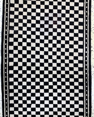 27006146b - Tibet´Schachbrett´Motiv, um 1920-1930, Wolle auf Baumwolle, ca. 293 x 86 cm, EHZ: 1-2