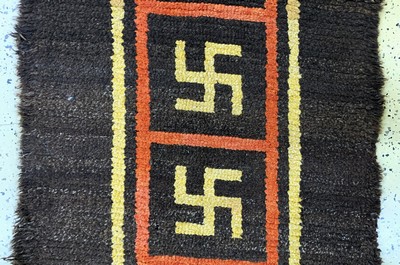 27006149b - Swastika´Wangden Drumtze´Tibet, Meditationsteppich, antik, 19.Jhd, Wolle auf Wolle, ca. ...
