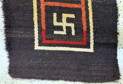 27006149c - Swastika´Wangden Drumtze´Tibet, Meditationsteppich, antik, 19.Jhd, Wolle auf Wolle, ca. ...