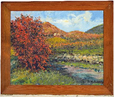 27006150k - Karl August Wolff, geb. 1938, Blick zur Ludwigshöhe, signiert, Öl/Lwd, Rahmen 49x59 cm