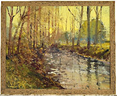 27006151k - Karl August Wolff, 1938-2023, ´Die Queich im Abendlicht´, signiert und datiert 1988, ...