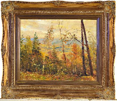 27006154k - Karl August Wolff, 1938-2023, Herbstlandschaft mit Blick in die Rheinebene, signiert, ...