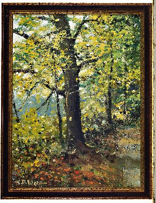 27006155m - Karl August Wolff, 1938-2023, zwei Waldlandschaften, Öl/Lwd, je signiert, Rahmen ...