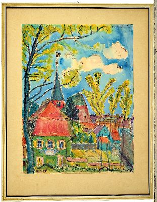 27006160k - Carl-Otto Günther, 1909 Bruchsal-1974 Kandel, zwei Ansichten aus Weißenbourg im ...