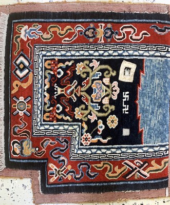 27006168b - Schigatse´Makden´Tibet, Sattelauflage, antik, um 1900, Wolle auf Baumwolle, ca. 125 x67 ...