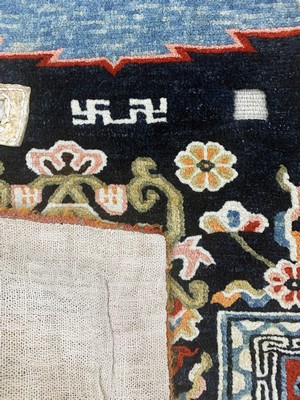 27006168e - Schigatse´Makden´Tibet, Sattelauflage, antik, um 1900, Wolle auf Baumwolle, ca. 125 x67 ...