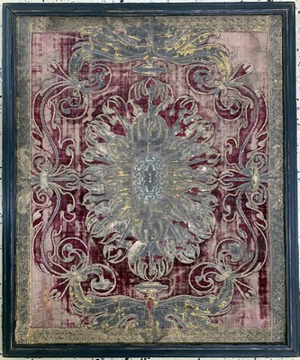Image ´Metallstickerei´antik, Italien, 19.Jhd, Metallstickerei auf Samt, ca. 75 x 62 ...
