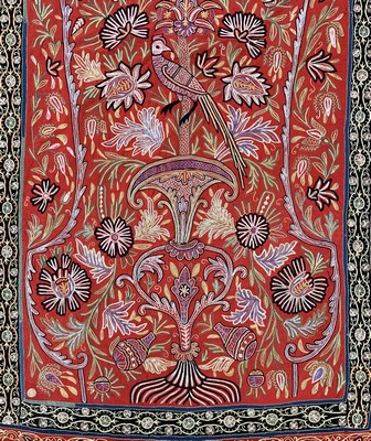 27006176d - ´Rasht-Susani´antik, Persien, um 1900, Seide-Baumwollstickerei, ca. 230 x 145 cm, EHZ: ...