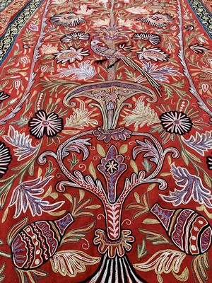 27006176g - ´Rasht-Susani´antik, Persien, um 1900, Seide-Baumwollstickerei, ca. 230 x 145 cm, EHZ: ...