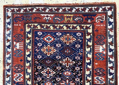 27006180a - Antiker Kazak, Kaukasus, 19.Jhd, Wolle auf Wolle, ca. 255 x 122 cm, EHZ: 2-3, ...