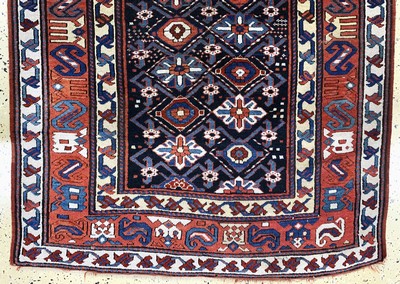 27006180c - Antiker Kazak, Kaukasus, 19.Jhd, Wolle auf Wolle, ca. 255 x 122 cm, EHZ: 2-3, ...