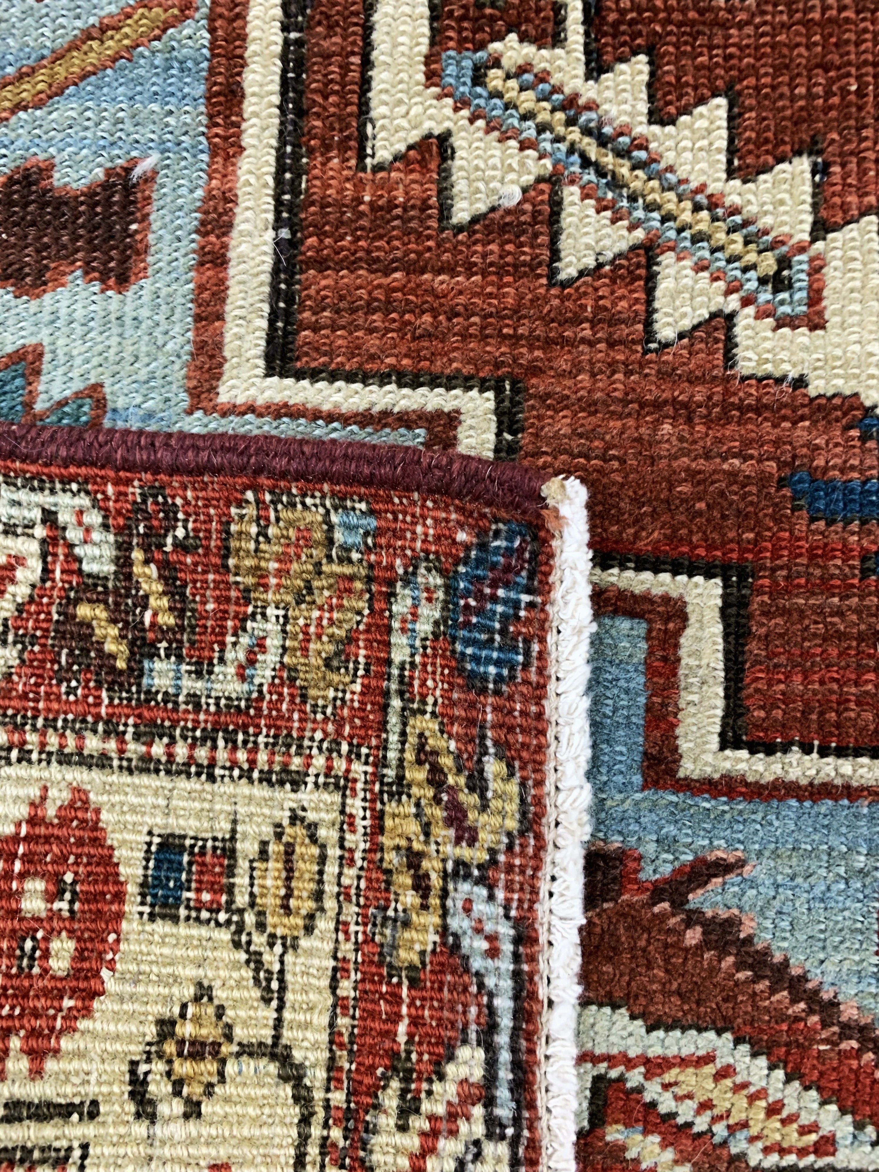 Detail g: Seltener antiker Heriz"Serapi", Persien, 19.Jhd, Wolle auf Baumwolle, ca. 186 x 144 cm,EHZ:(gleichmäßig dünn)