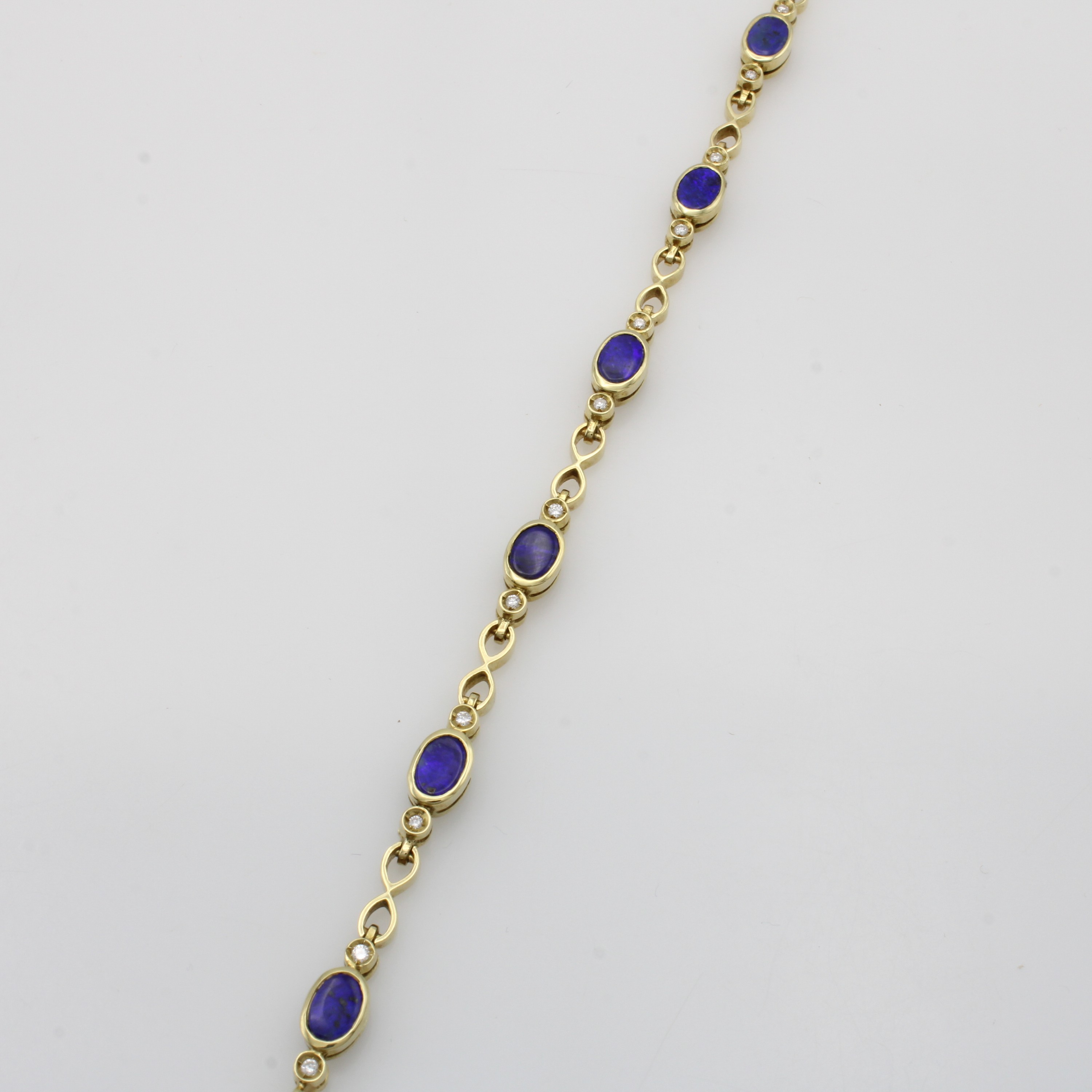 Image 27006269 - Gliederarmband mit Opaldoubletten und Diamanten, GG 585/000, ovale Opaldoubletten, Diam. ...