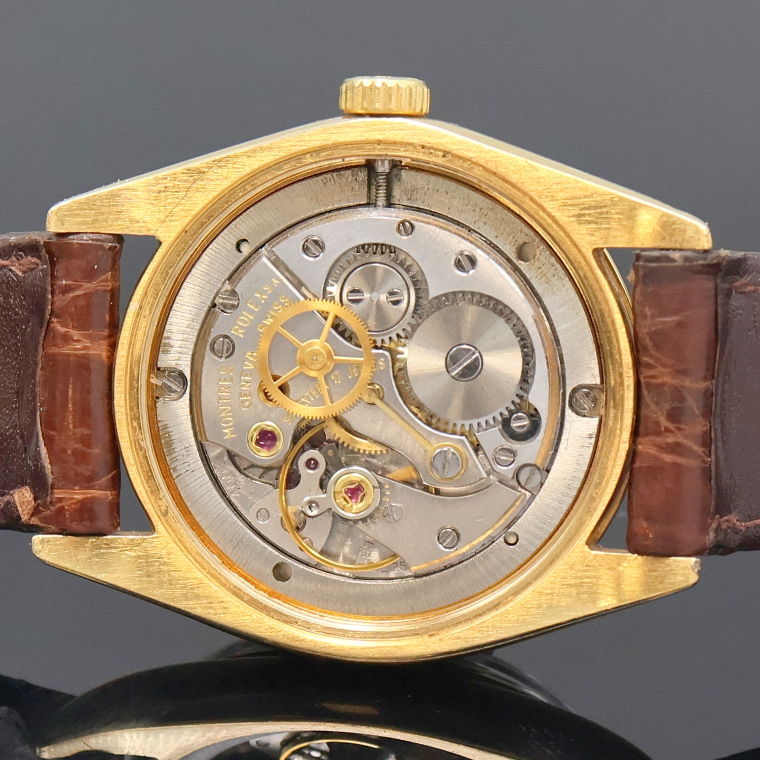 Detail e: ROLEX Oyster Date Precision Armbanduhr Referenz 6694, Schweiz um 1969, Handaufzug, verg. Geh., Boden verschr., silb. Zifferbl. rest., Leuchtzeiger ...