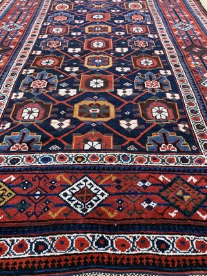 27006206e - Antiker Weramin, Persien, 19.Jhd, Wolle aufWolle, ca. 308 x 110 cm, EHZ: 2-3