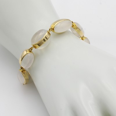 27006282a - Armband mit Mondsteinen, GG 585/000, ovale u. runde Opale zus. ca. 110 ct, ...