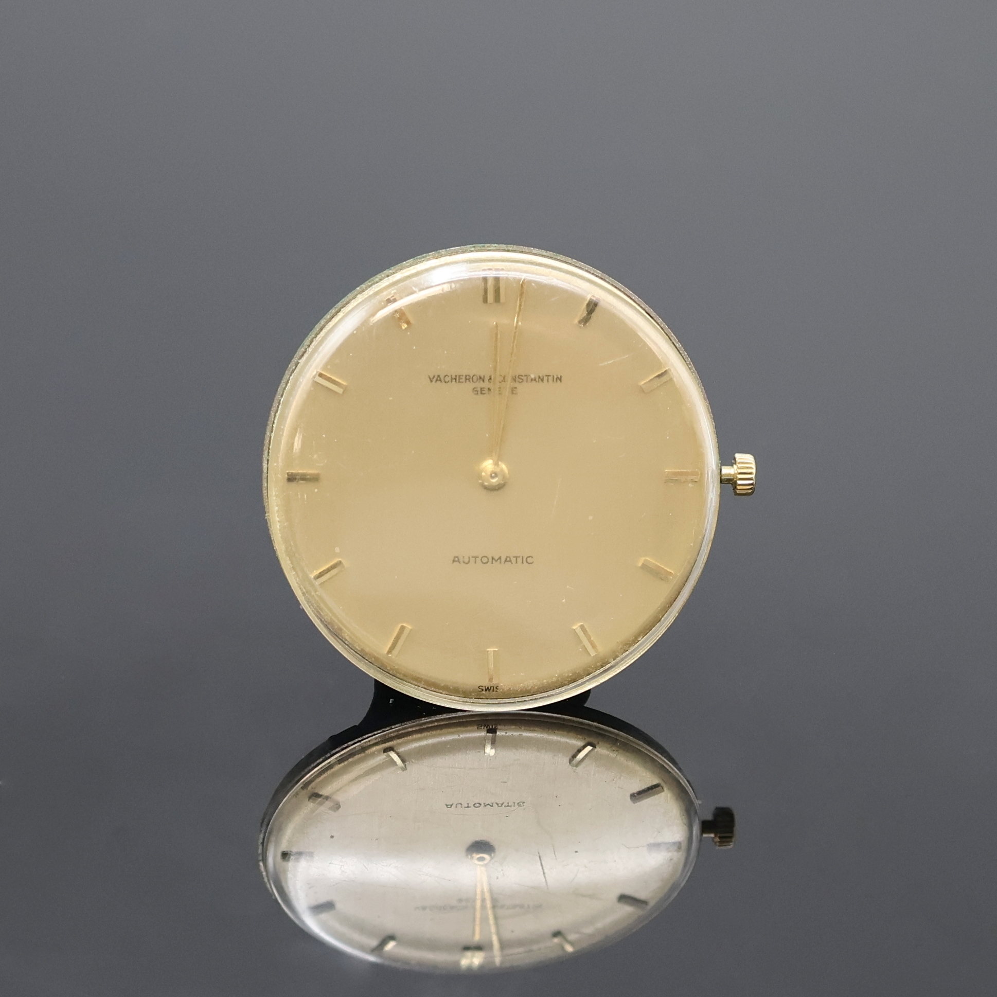 Detail b: VACHERON & CONSTANTIN Automatikuhrwerk Kaliber 1220, Schweiz um 1975, Rotor m. 21k Goldsegment, Streifenschl., 36 St., 5 Adj., goldfarb. Zifferbl. ...