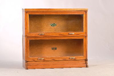 Image Zweiteiliges Bücherregal, deutsch, um, 1910, Nussbaum, verglast, nach oben ...