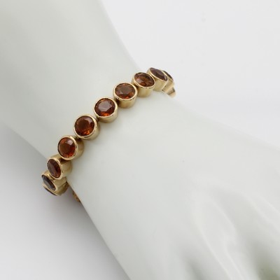 27006584a - Citrinarmband, GG 585/000, runde Citrine in glatten Fassungen zus. ca. 29 ct, ...