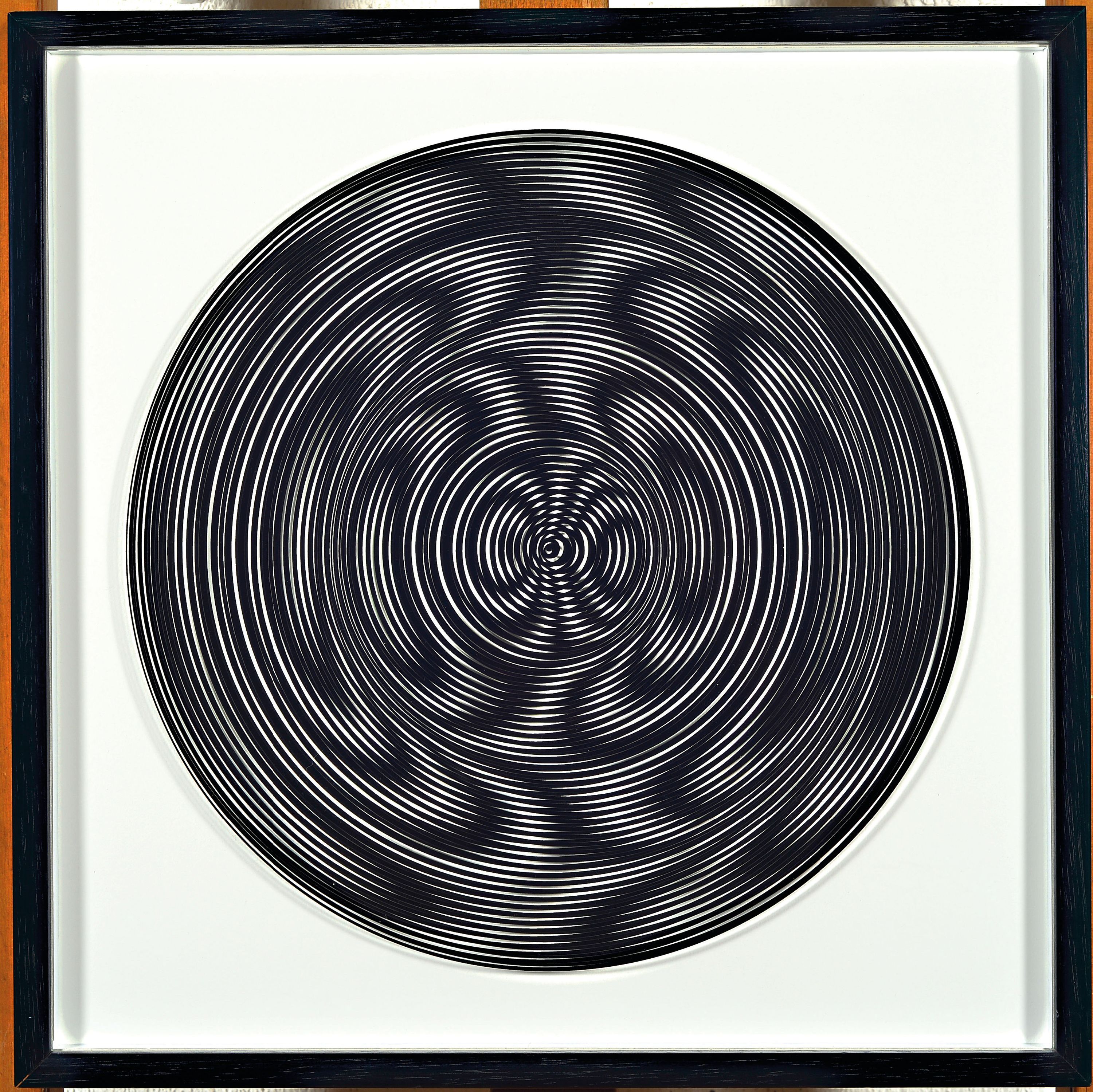 Detail k: Marina Apollonio, geb. 1940 Triest, Op Art -Komposition, "omaggio a Wilding su disegnio 4S", 1968, Ed. 16/25, verso signiert und ...