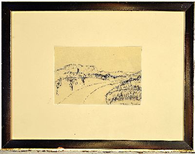 27006917k - Otto Dill, 1884 Neustadt-1957 Bad Dürkheim, Landschaftsstudie, Kohlestift, Blick auf ...