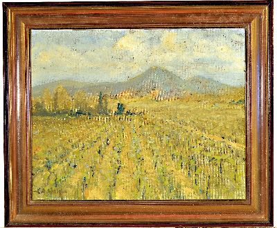 27006935k - Karl August Wolff, 1938-2023, Blick auf die Ludwigshöhe, signiert, Öl/Lwd, 40x50 cm, ...