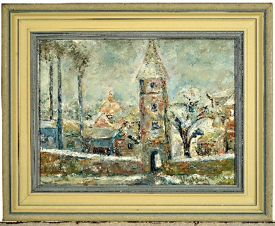 27006986k - Fritz Urschbach, 1880 Venningen-1969 München , südliche Stadtlandschaft, rechts unten ...