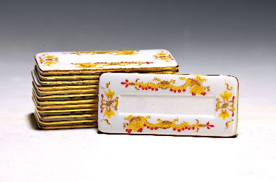 Image 13 rare table signs/place cards made of porcelain, Meissen, 1930s, yellow dragon, ...