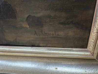 27007330b - Adolf Chwala, 1836 Prag-1900 Wien, Vollmond über heimkehrende Fischer am Strand, ...