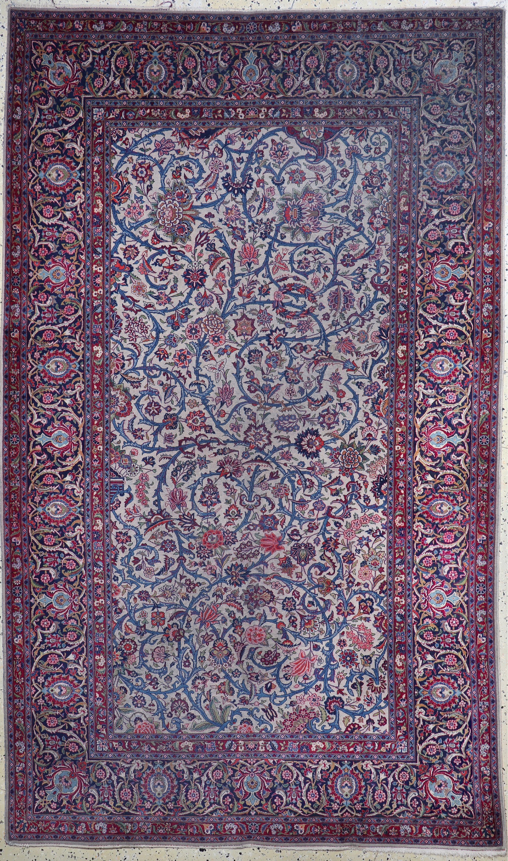 Keschan Kork fein, Persien, Anfang 20.Jhd, Korkwolle auf Baumwolle, ca. 265 x 160 cm, EHZ: 3-4