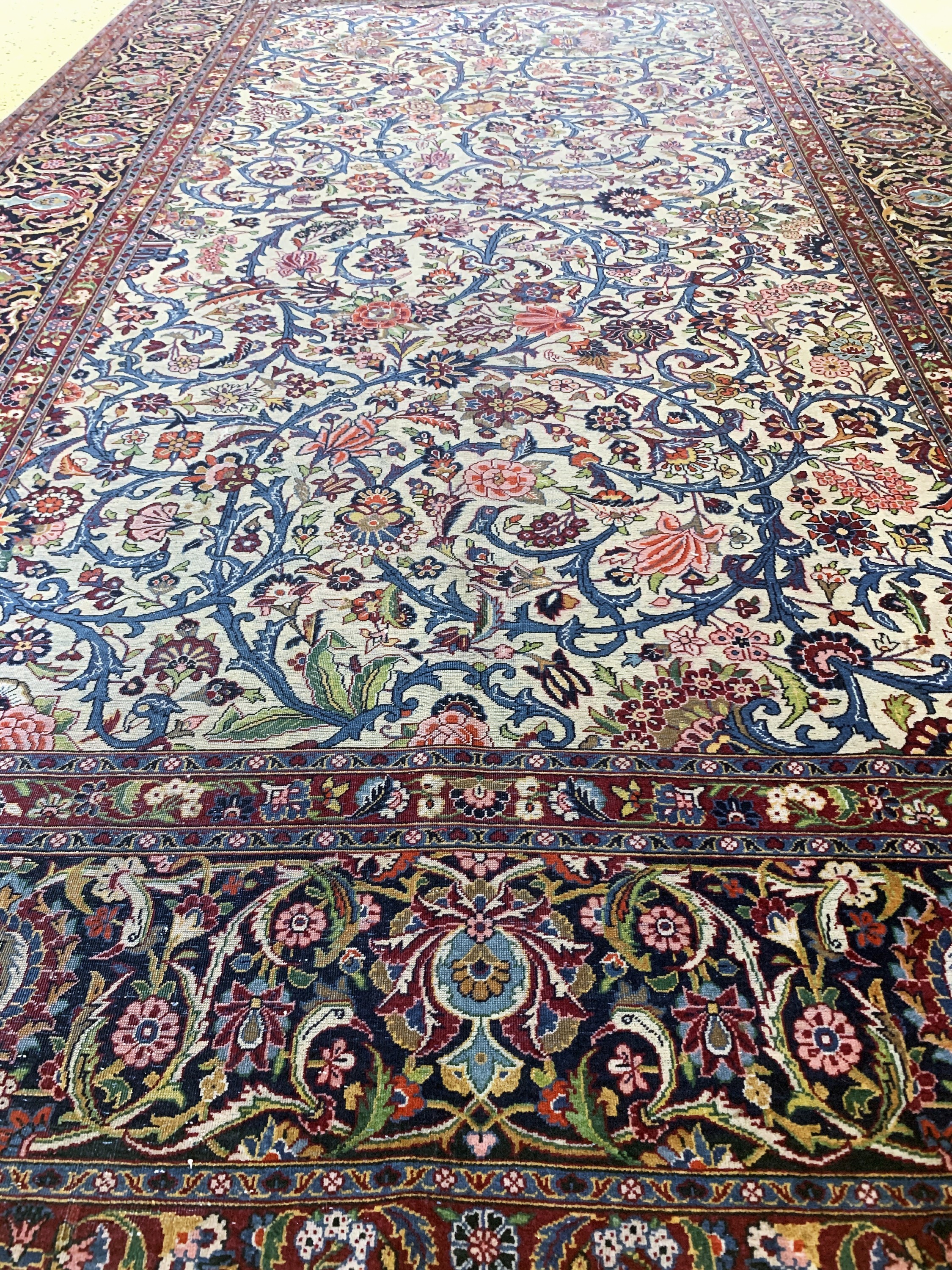 Detail d: Keschan Kork fein, Persien, Anfang 20.Jhd, Korkwolle auf Baumwolle, ca. 265 x 160 cm, EHZ: 3-4