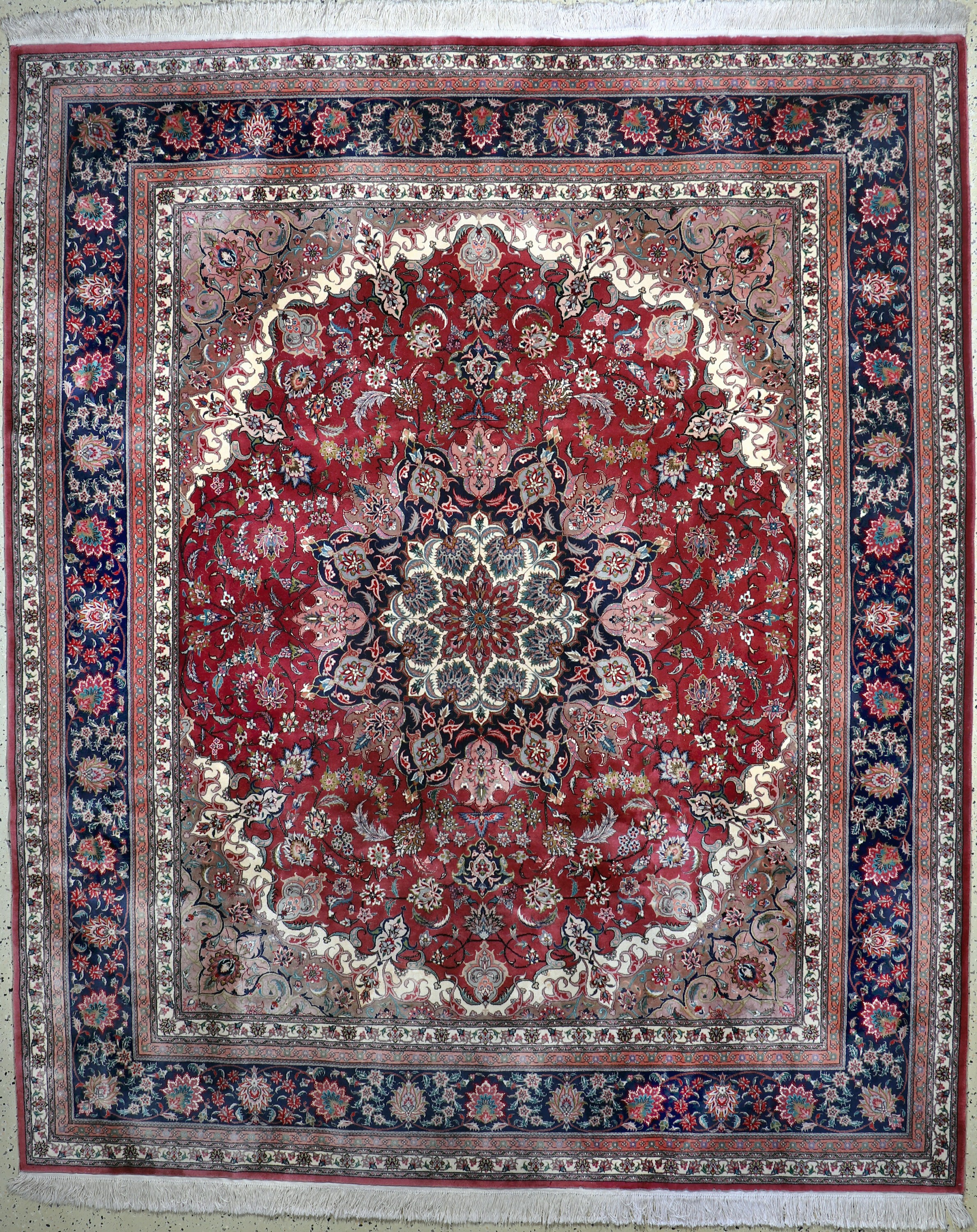 Image 27007416 - Esfahan fein, China, Ende 20.Jhd, Korkwolleauf Baumwolle, ca. 303 x 253 cm, gereinigt, ...