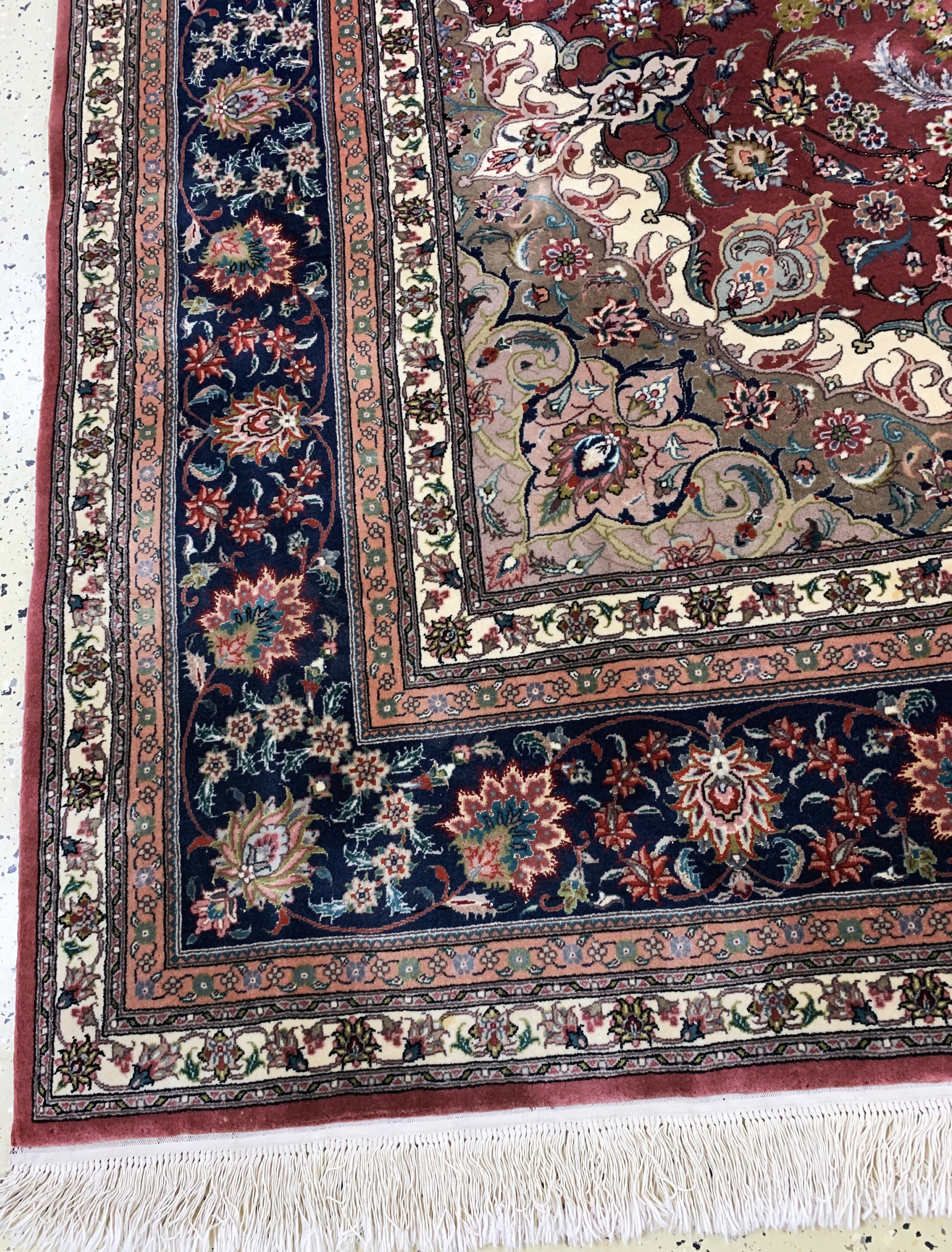 Detail c: Esfahan fein, China, Ende 20.Jhd, Korkwolleauf Baumwolle, ca. 303 x 253 cm, gereinigt, EHZ: 2