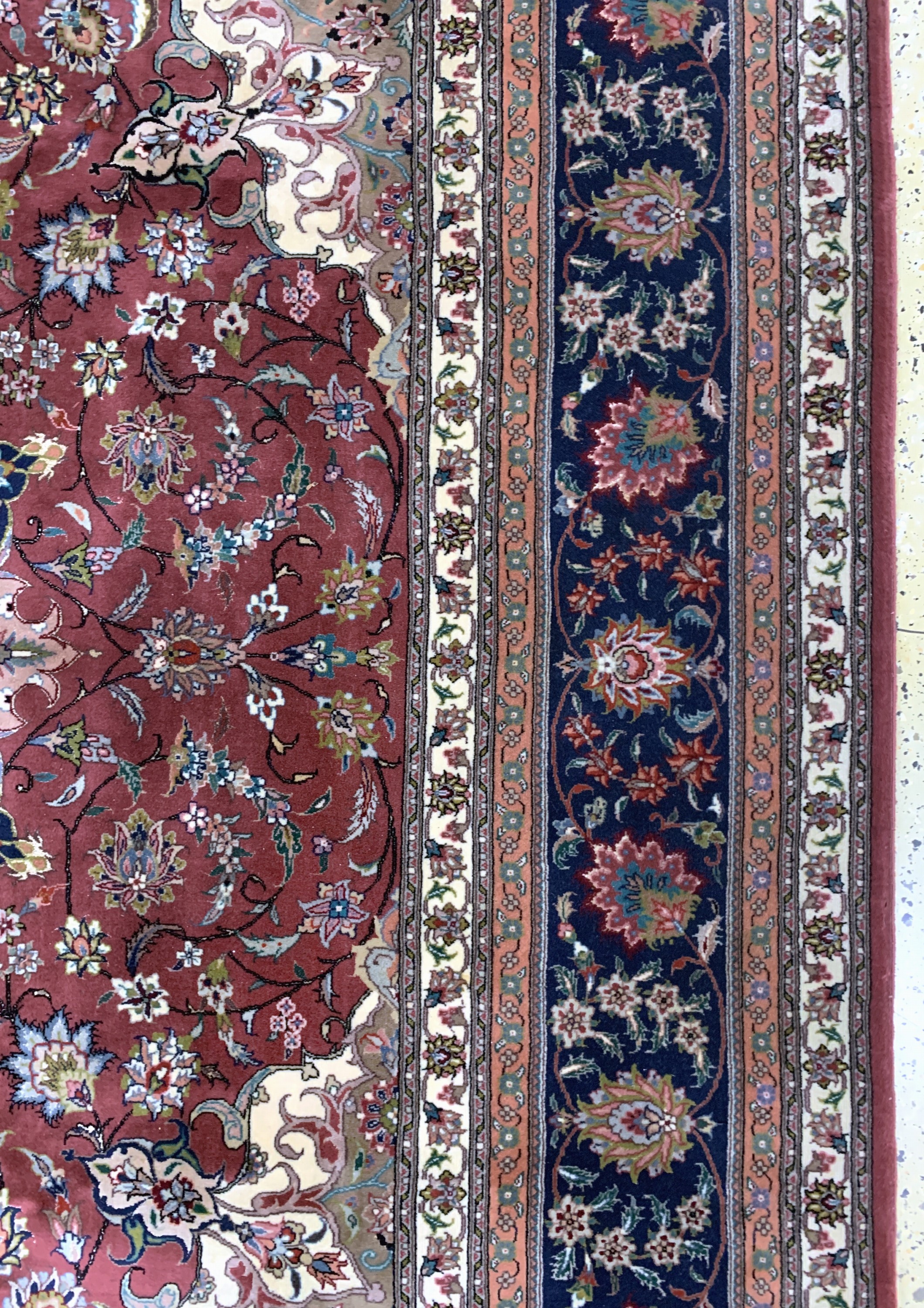 Detail f: Esfahan fein, China, Ende 20.Jhd, Korkwolleauf Baumwolle, ca. 303 x 253 cm, gereinigt, EHZ: 2