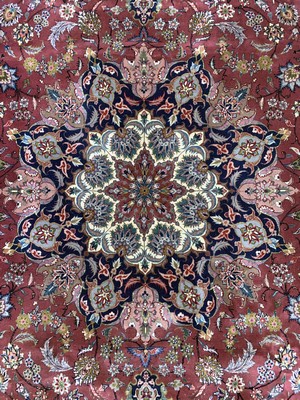 27007416e - Esfahan fein, China, Ende 20.Jhd, Korkwolleauf Baumwolle, ca. 303 x 253 cm, gereinigt, ...