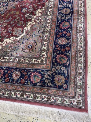 27007416g - Esfahan fein, China, Ende 20.Jhd, Korkwolleauf Baumwolle, ca. 303 x 253 cm, gereinigt, ...