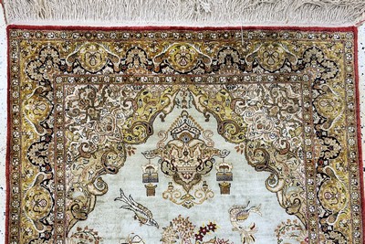 27007429a - Ghom Seide, Persien, Mitte 20.Jhd, reine Naturseide, ca. 160 x 108 cm, ...