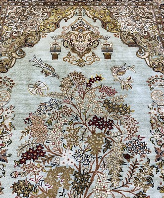 27007429b - Ghom Seide, Persien, Mitte 20.Jhd, reine Naturseide, ca. 160 x 108 cm, ...