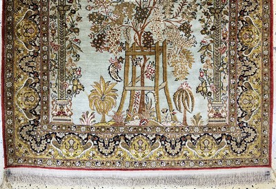 27007429c - Ghom Seide, Persien, Mitte 20.Jhd, reine Naturseide, ca. 160 x 108 cm, ...