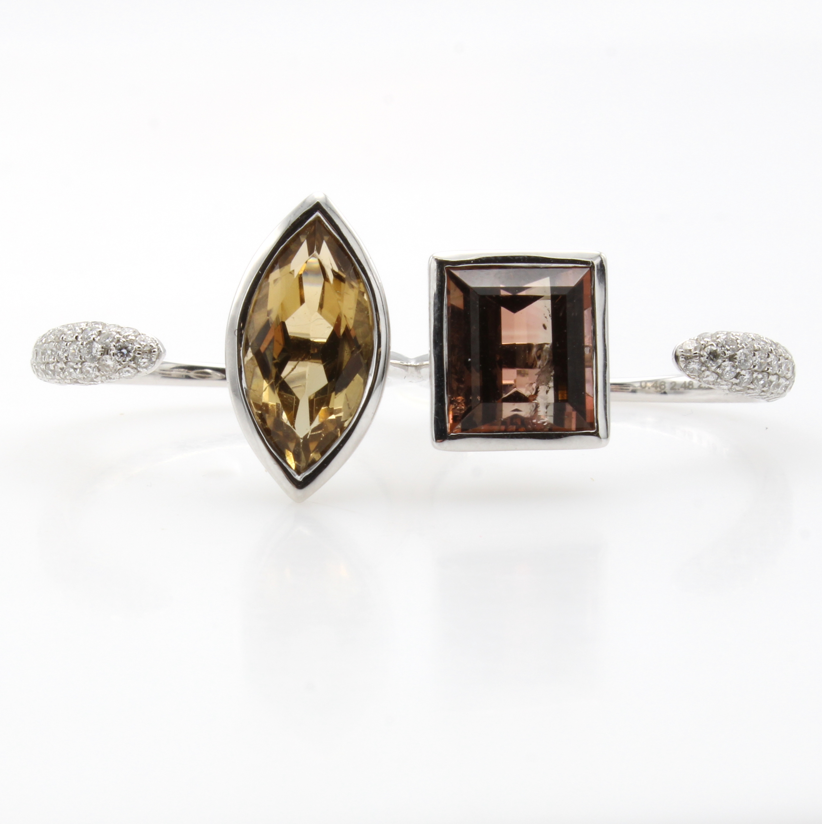 Image 27007564 - Doppelring mit Turmalinen und Brillanten, WG750/000, 86 Brill. zus. ca. 0.46 ct feines ...