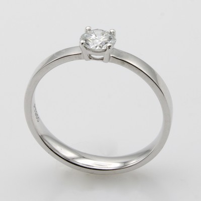 Image Ring mit Brillantsolitär, 900er Platin, Brill. ca. 0.40 ct feines Weiß+/vvs2, ...