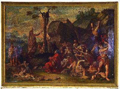 27007556k - Unbekannter Künstler des 18. Jh., Die Erhöhung der ehernen Schlange, Moses vor seinem ...