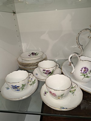 27007593c - Kaffeeservice, Meissen, 20. Jh., 2. Wahl, Porzellan, Blume 1 und Blume 2, 7 Kaffeetassen ...