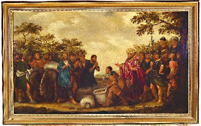 27007631k - Unbekannter Künstler, wohl deutsch, um 1830-40, Das Zahlen der Steuern, auf der einen ...