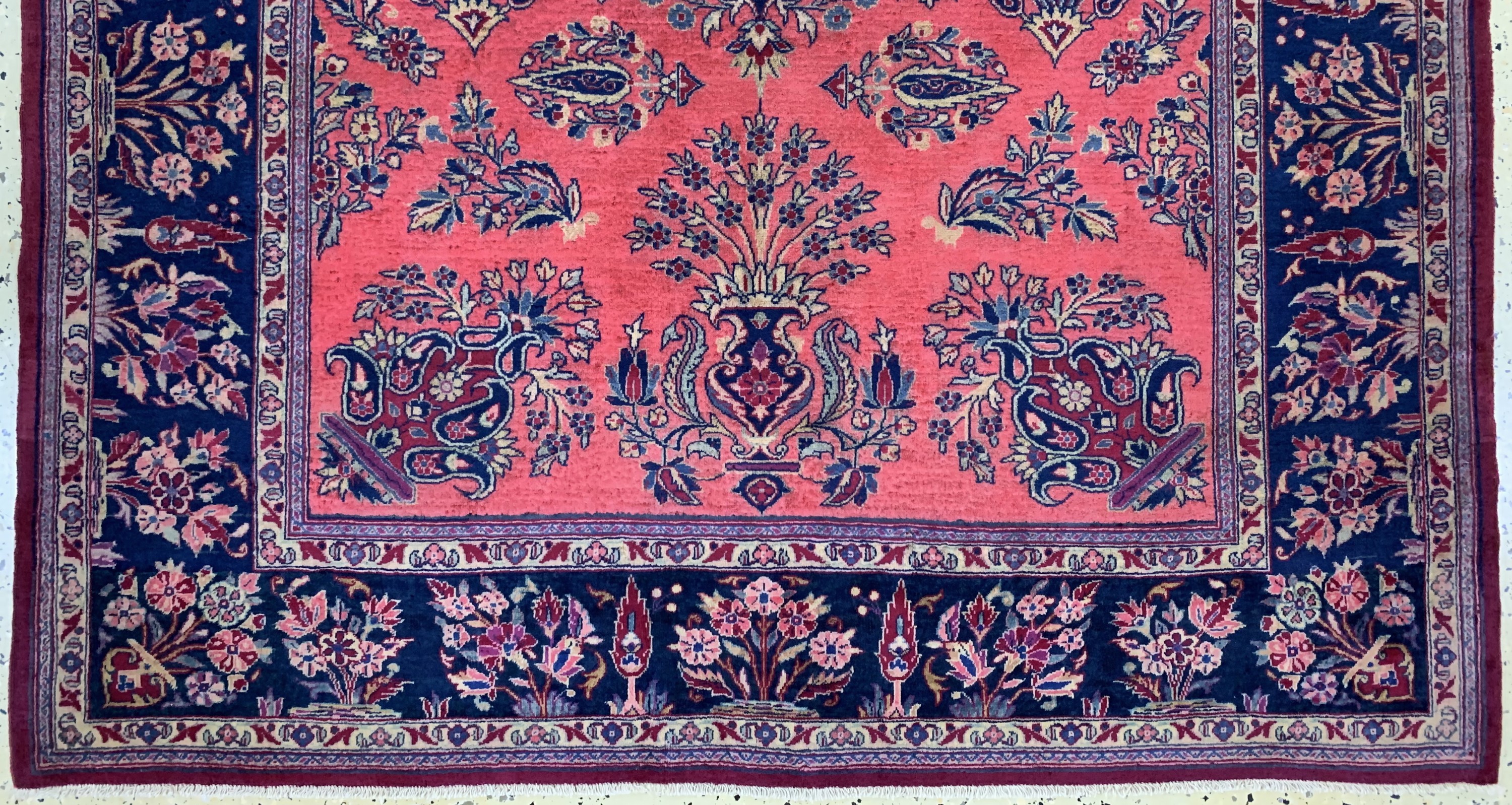 Detail c: Sarogh"Mohajeran"Kork fein, Indien, um 1960, Korkwolle auf Baumwolle, ca. 202 x 135 cm, EHZ: 2, (fachkundig gereinigt)