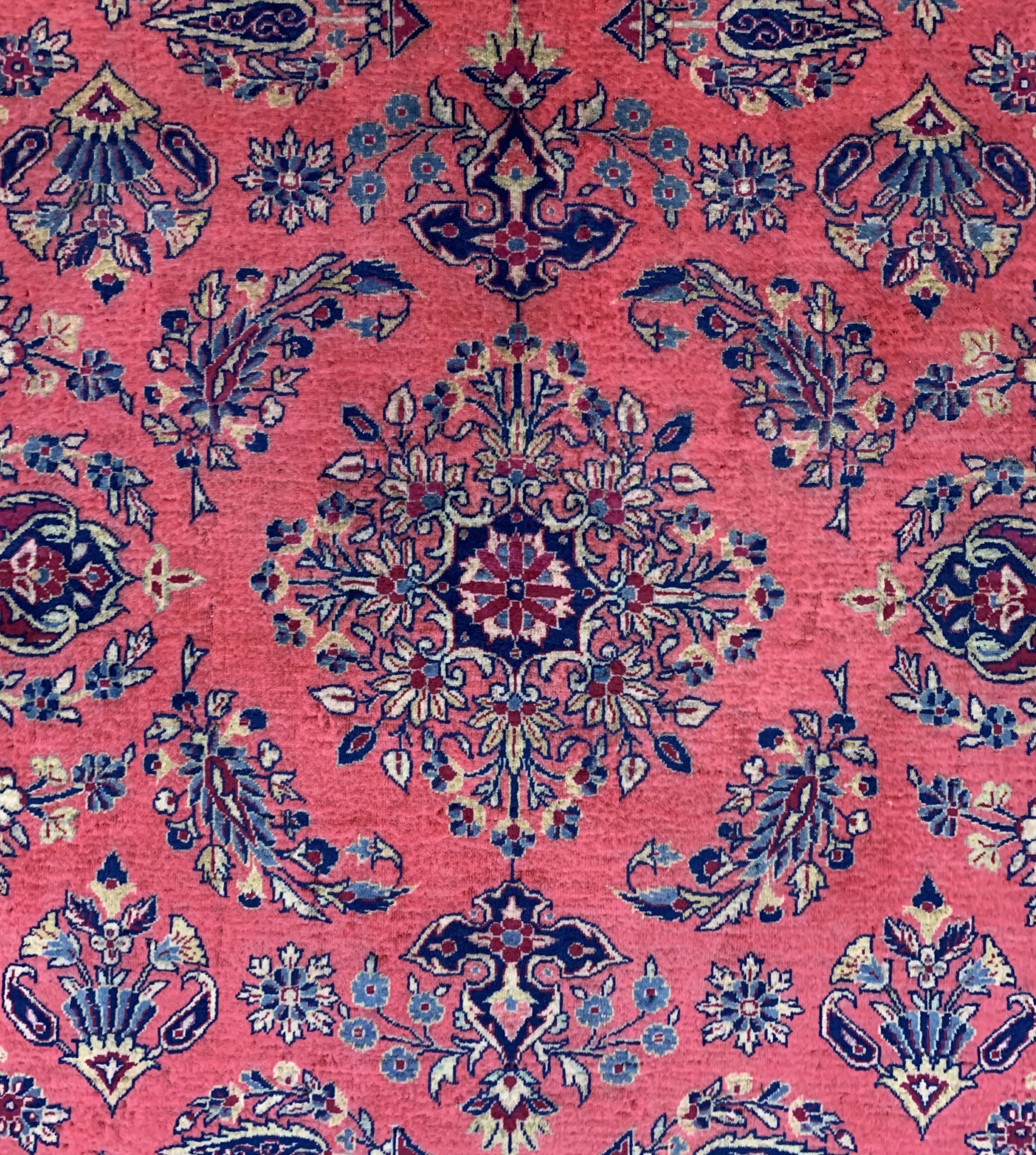 Detail d: Sarogh"Mohajeran"Kork fein, Indien, um 1960, Korkwolle auf Baumwolle, ca. 202 x 135 cm, EHZ: 2, (fachkundig gereinigt)