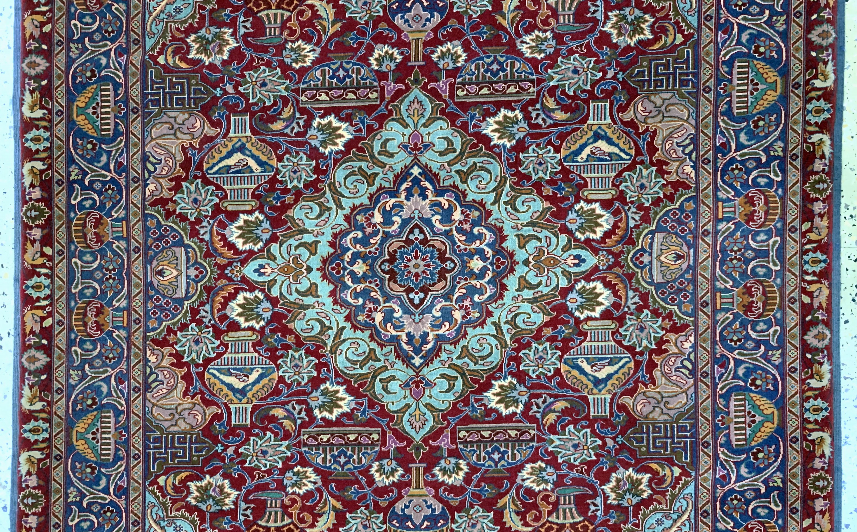 Detail b: Mesched Kork fein, Persien, um 1960, Korkwolle auf Seide, ca. 190 x 125 cm, (nahezuneuwertig)
